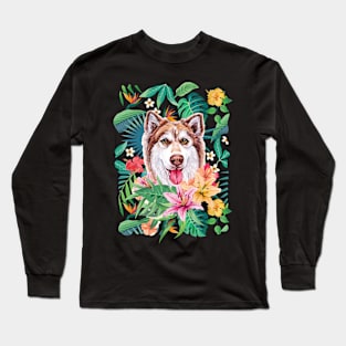 Tropical Siberian Husky 6 Long Sleeve T-Shirt